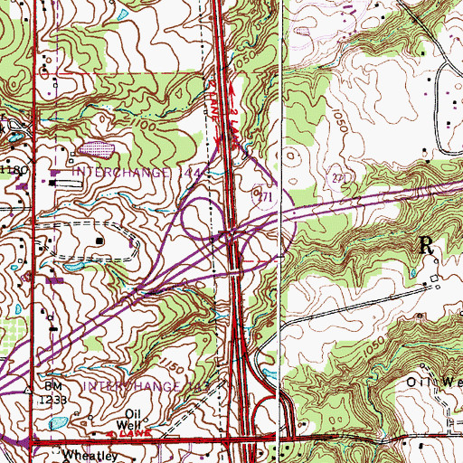 Topographic Map of Interchange 144, OH