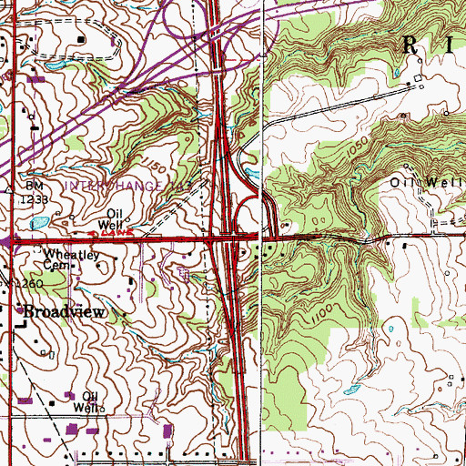 Topographic Map of Interchange 143, OH