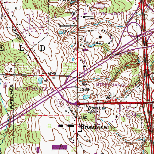 Topographic Map of Interchange 9, OH