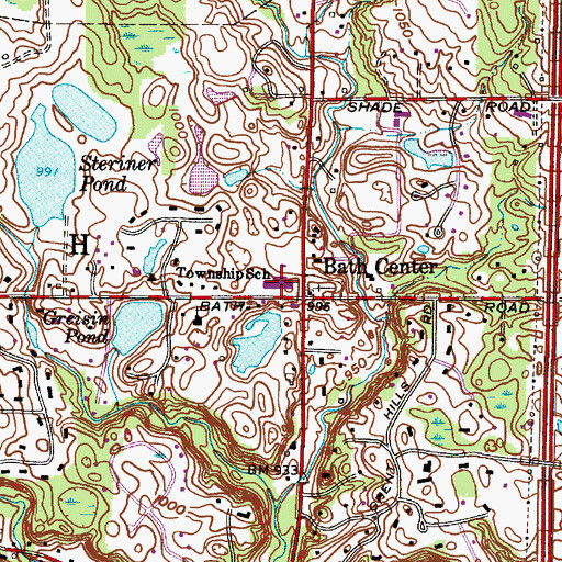 Topographic Map of Bath Elementary School, OH