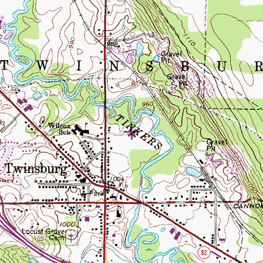 Topographic Map of Samuel Bissell Elementary School, OH