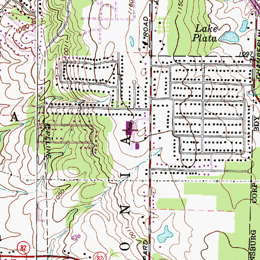 Topographic Map of Ledgeview Elementary School, OH