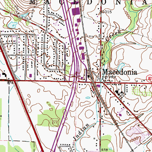 Topographic Map of Interchange 19, OH