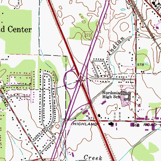 Topographic Map of Interchange 18, OH