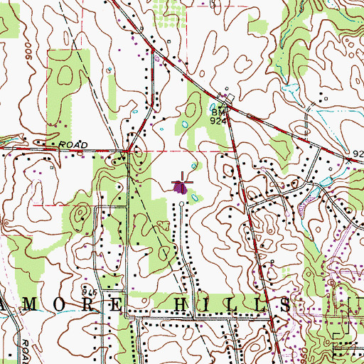 Topographic Map of Rushwood Elementary School, OH