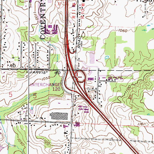 Topographic Map of Interchange 120, OH