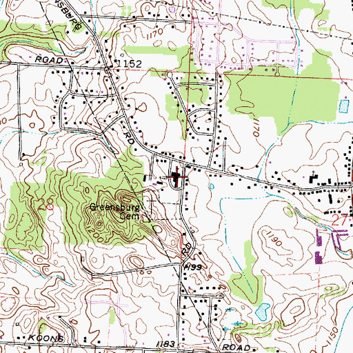 Topographic Map of John Kleckner Elementary School, OH