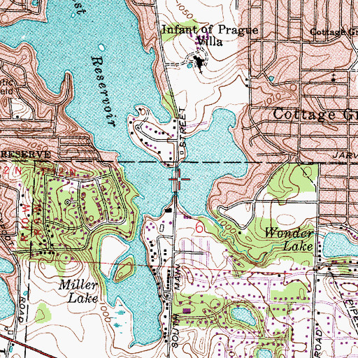 Topographic Map of Cottage Grove Lake, OH