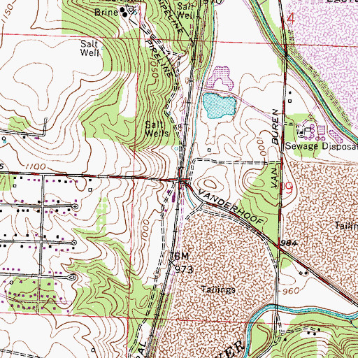 Topographic Map of Turkeyfoot Junction (historical), OH