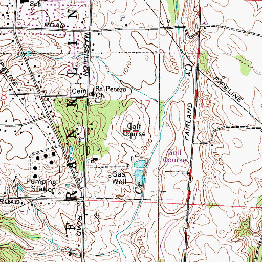 Topographic Map of Spring Hills Golf Course, OH