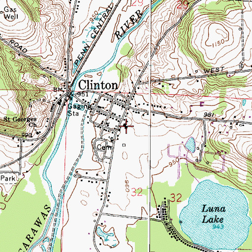 Topographic Map of Clinton Elementary School (historical), OH