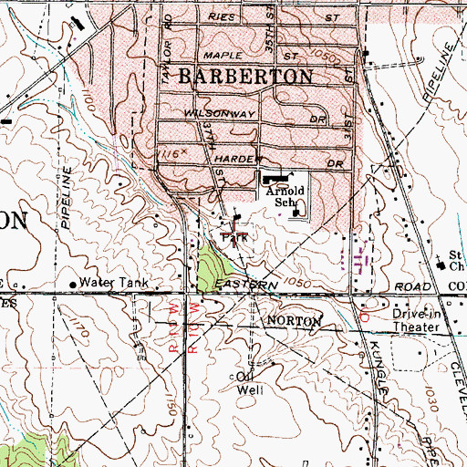 Topographic Map of Breitenstine Park, OH