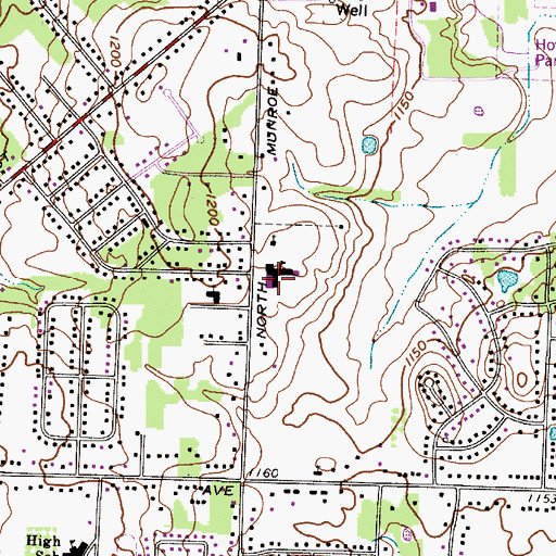 Topographic Map of Munroe Elementary School, OH