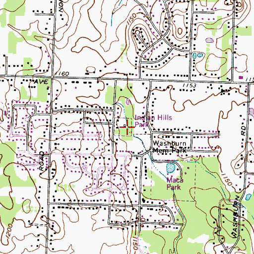 Topographic Map of Indian Hills Park, OH