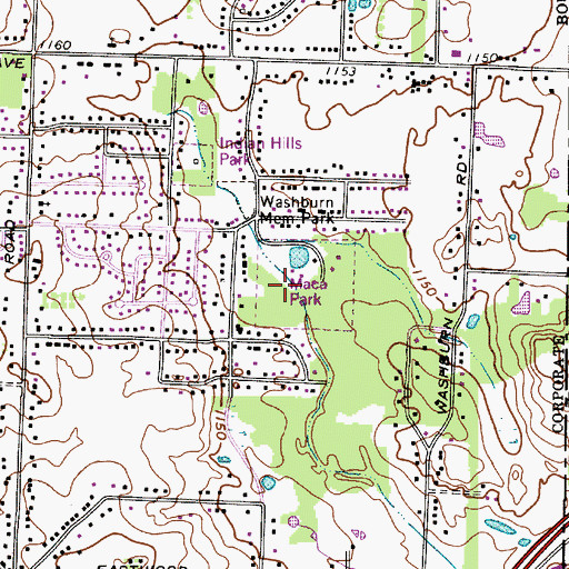 Topographic Map of Maca Park, OH