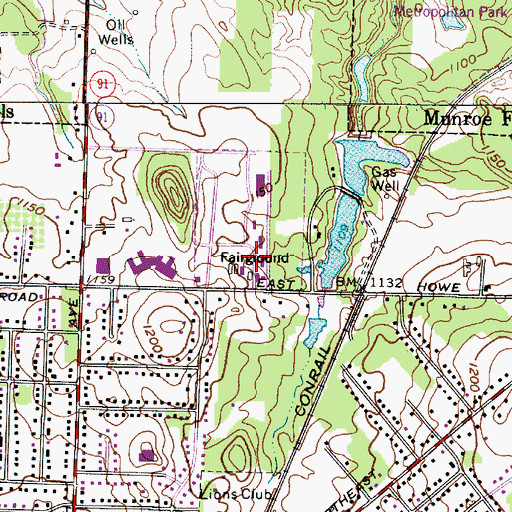 Topographic Map of Summit County Fairgrounds, OH