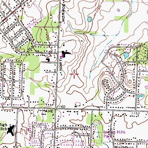Topographic Map of Tallmadge High School, OH