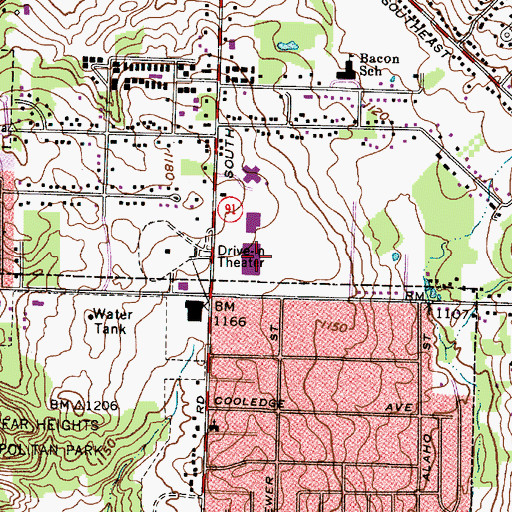 Topographic Map of Tallmadge Plaza Shopping Center, OH
