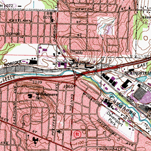 Topographic Map of Interchange 26, OH