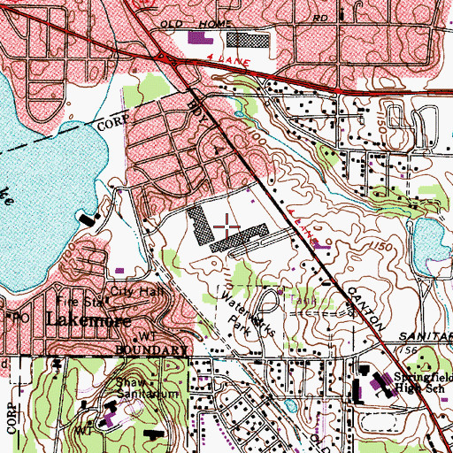 Topographic Map of Lakemore Plaza Shopping Center, OH