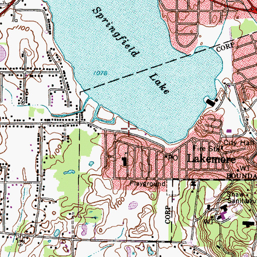 Topographic Map of Lakemore Recreation Park, OH