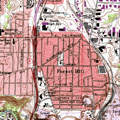 Topographic Map of Forest Hill Community Learning Center, OH