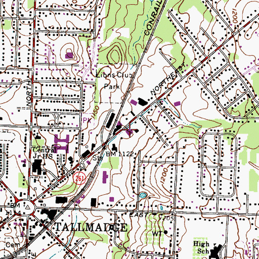 Topographic Map of Northeast Shopping Center, OH