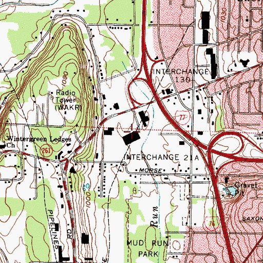 Topographic Map of Roming Square Shopping Center, OH