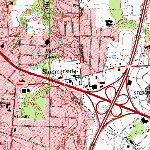 Topographic Map of Summerside United Methodist Church, OH