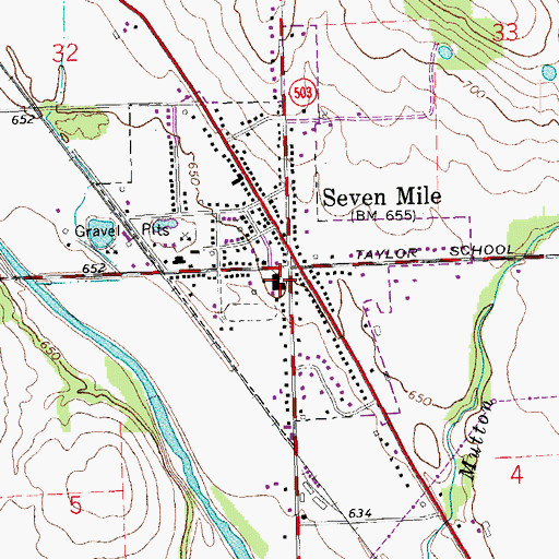 Topographic Map of Edgewood Junior High School, OH
