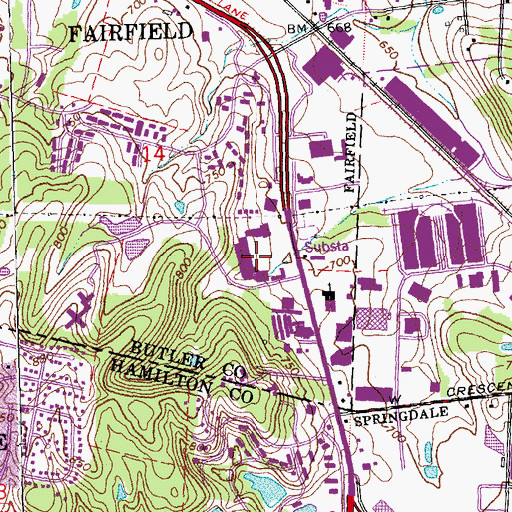 Topographic Map of Woodridge Plaza Shopping Center, OH