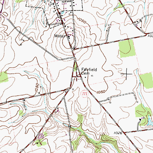 Topographic Map of Fairfield Quaker Meeting House, OH