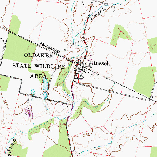 Topographic Map of Oldaker Chapel, OH