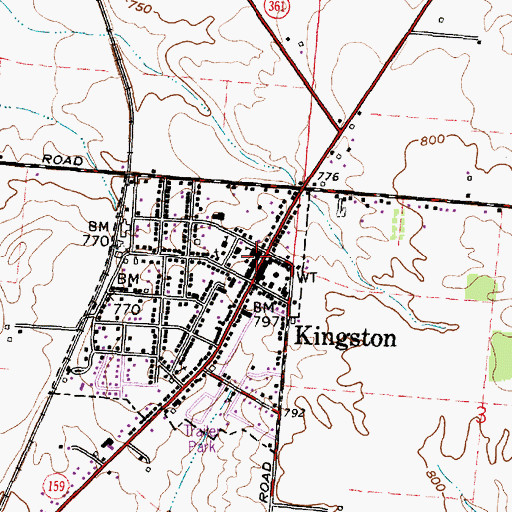 Topographic Map of Zane Trace Middle School, OH
