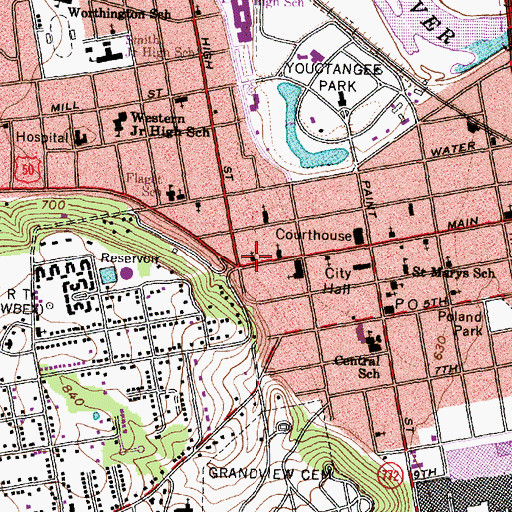 Topographic Map of Quinn Chapel African Methodist Episcopal Church, OH