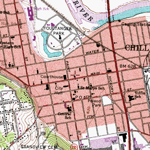 Topographic Map of Saint Pauls Episcopal Church, OH