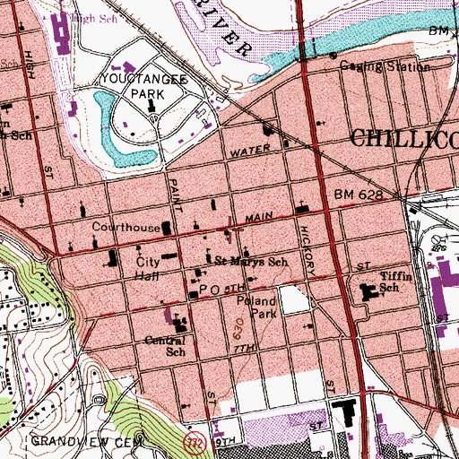 Topographic Map of Trinity United Methodist Church, OH