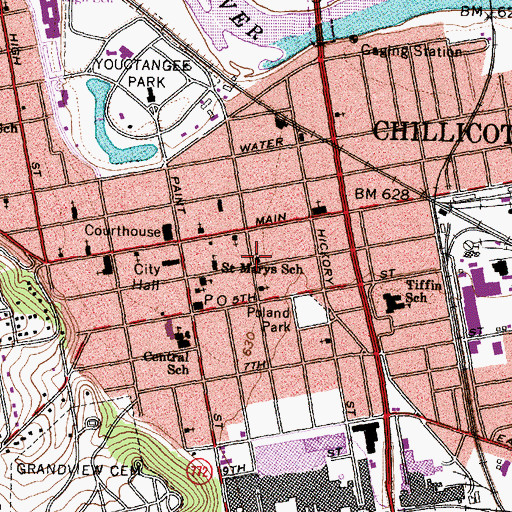 Topographic Map of Salem Church, OH