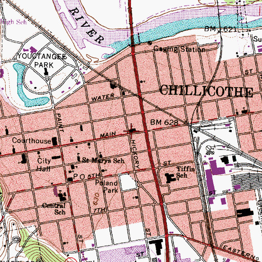 Topographic Map of Tabernacle Baptist Church, OH