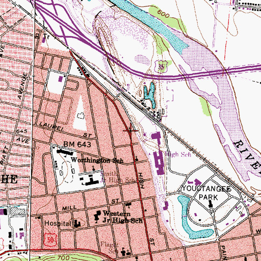 Topographic Map of High Street Church of Christ in Christian Union, OH