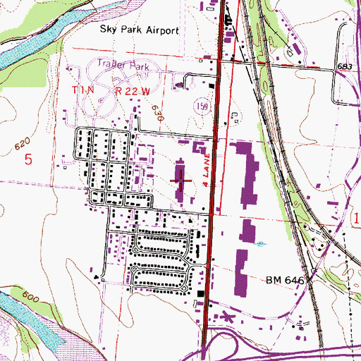 Topographic Map of Zane Plaza Shopping Center, OH