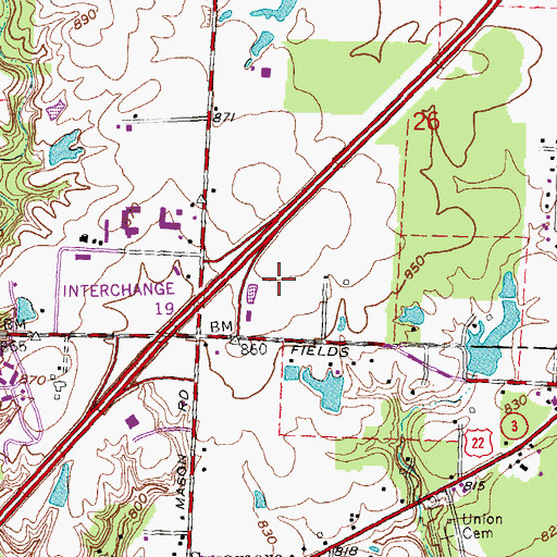 Topographic Map of Symmes Square Shopping Center, OH