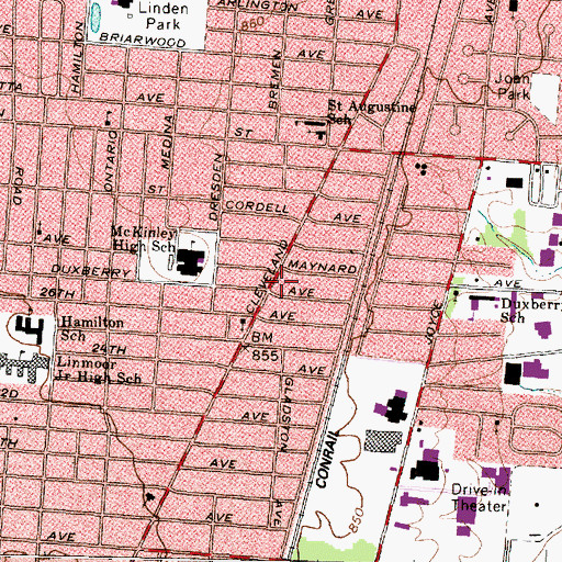 Topographic Map of Pentecostal House of Prayer, OH