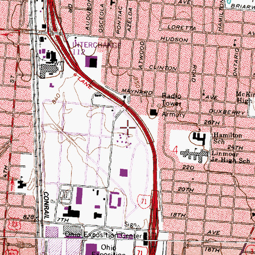 Topographic Map of World Peace Healing Temple, OH