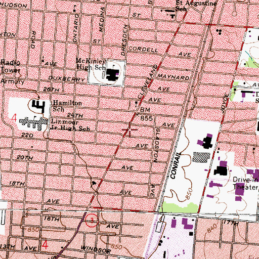 Topographic Map of Solomons Temple Apostolic Church, OH
