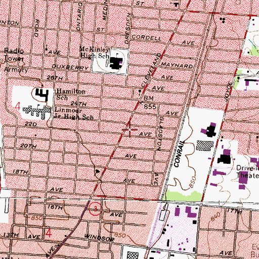 Topographic Map of Friendship Pentecostal Church of God (historical), OH