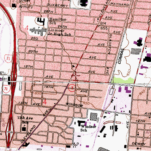 Topographic Map of New Palestine Baptist Church, OH