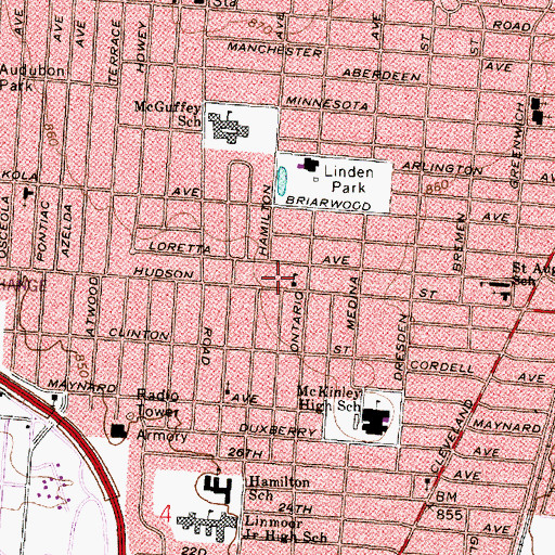 Topographic Map of Kingdom Hall of Jehovahs Witnesses, OH