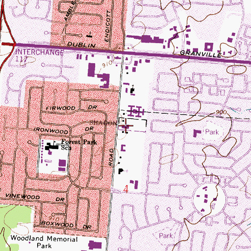 Topographic Map of North Church of Christ in Christian Union, OH
