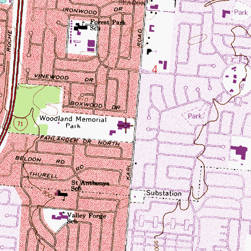 Topographic Map of Woodward Park Middle School, OH